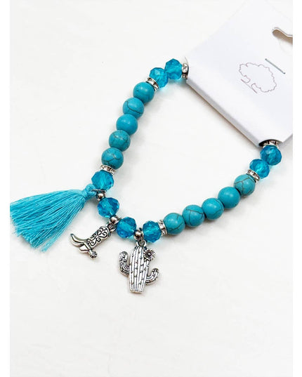 Western Boho Mix Charms Turquoise Theme Bracelets