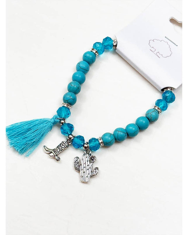 Western Boho Mix Charms Turquoise Theme Bracelets