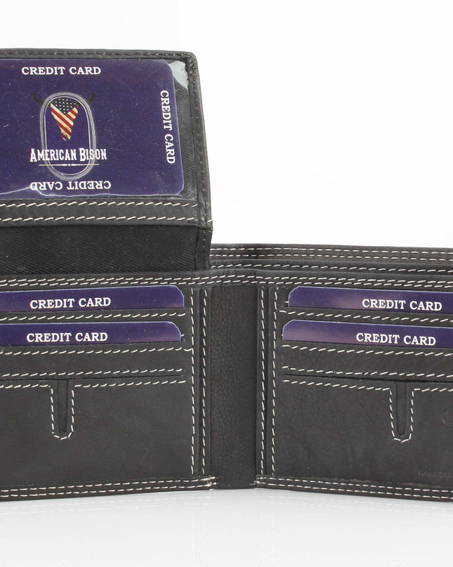 American Bison Oil Pull Up Top Flap Bifold 15729