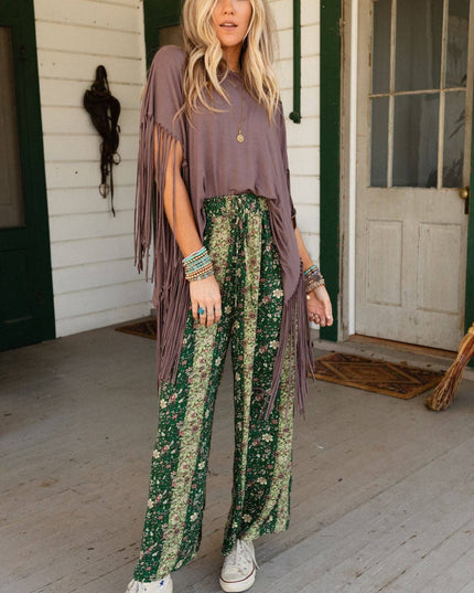 Western Showstopper Fringe Top - Mocha