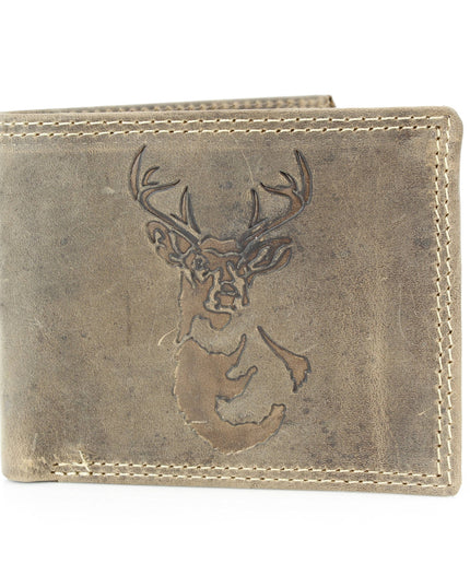 Men’s Bi-Fold Wallet with Deer Antler Emboss ABMWVT 03