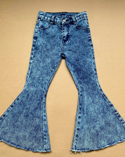 Baby girls navy fashion bell pants denim jeans
