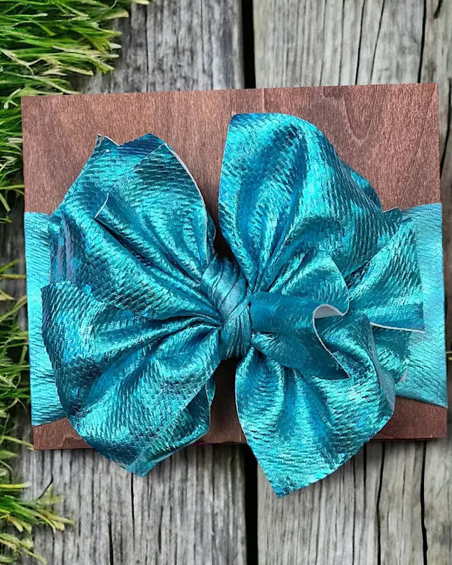 METALLIC BIG TASSEL PRINTED HEADBAND.  HB30M-2