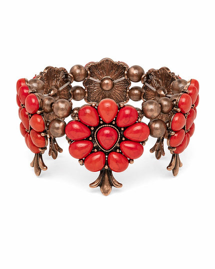 Red & Copper Saddle Up Stone Bracelet