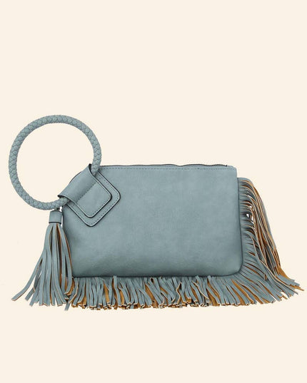 Fringe Cuff Clutch Tassel Wristlet Clutch Bag