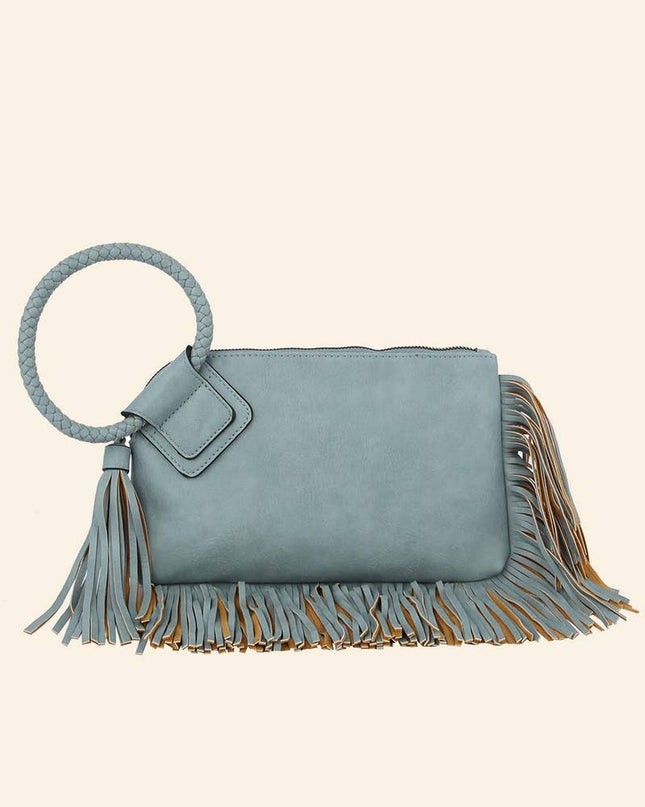 Fringe Cuff Clutch Tassel Wristlet Clutch Bag