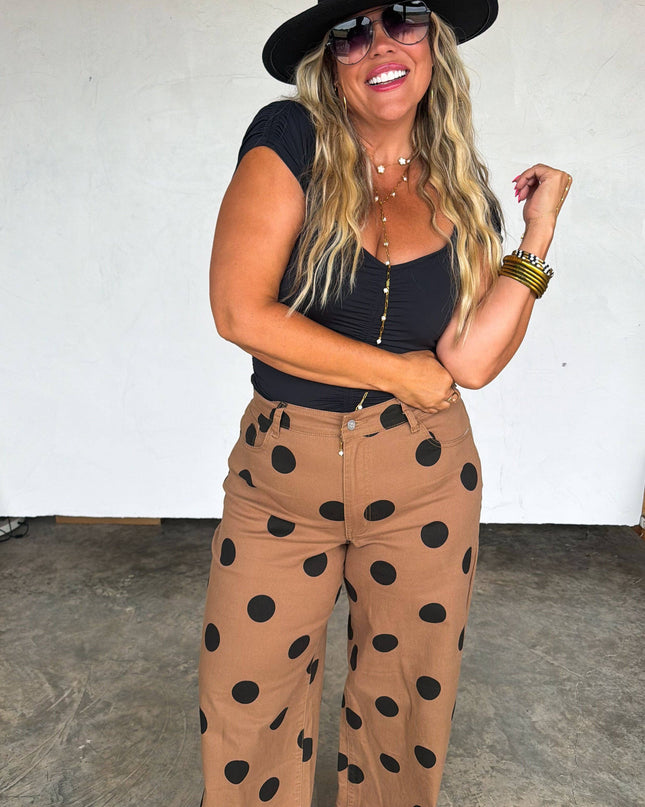 MOCHA DOT DENIM JEANS