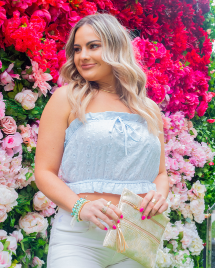 Sweet heart of summer blue crop top