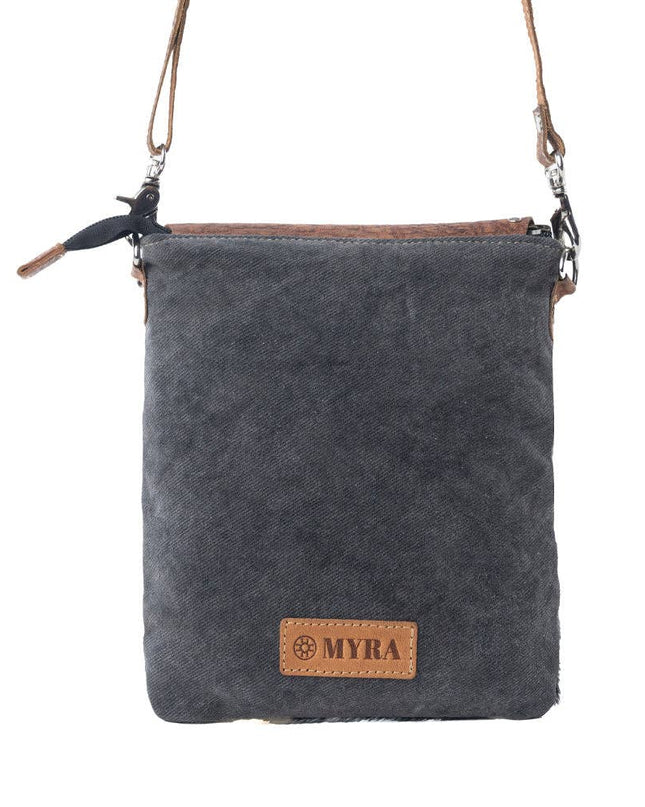Myra Stonebrook Canvas & Hairon Bag in Spotted Ivory