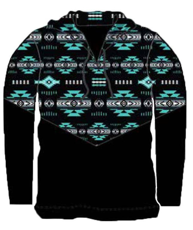 X-Large Turquiose Traditional Southwest Hoodie Pullovers!