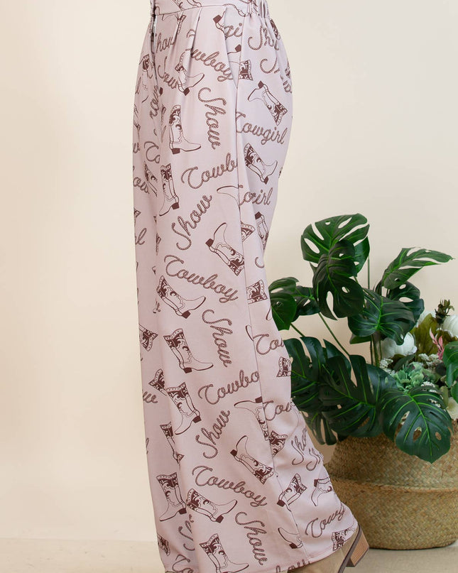 P1261-6157-Norma Cowboy Show Print Slack Pants