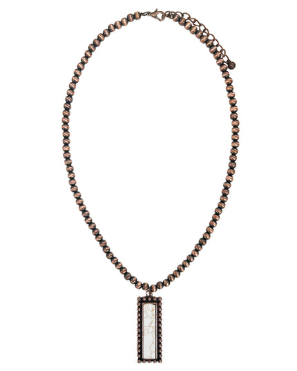 Copper and Cream Beaded Necklace