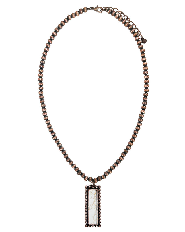 Copper and Cream Beaded Necklace