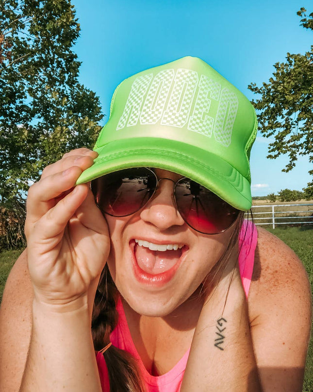 Checkered Rodeo Cap Magna Pony® Mesh Foam Trucker Hat