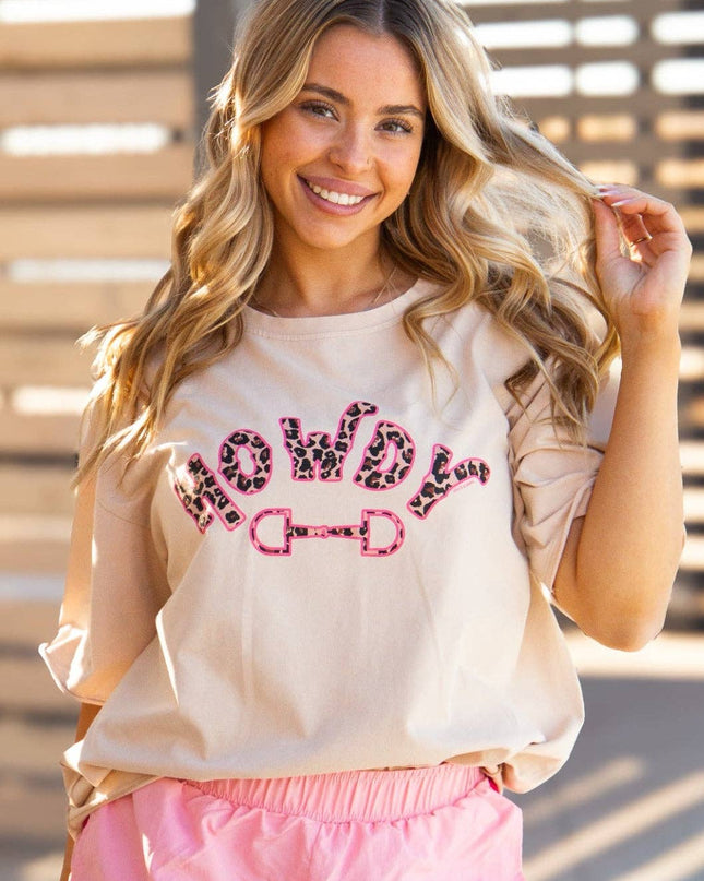 Howdy on Beige Relaxed Fit Tee