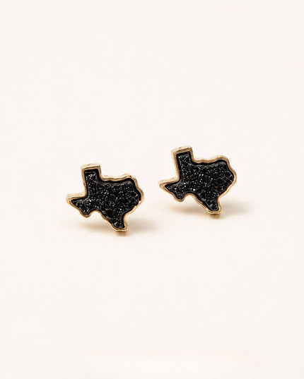 Texas Druzy Stud Earrings, Black