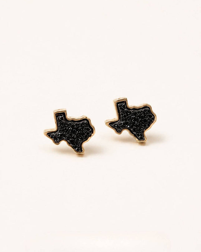 Texas Druzy Stud Earrings, Black