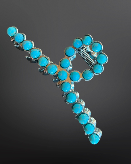 Faux Turquoise Claw Clip - Western Hair Clip
