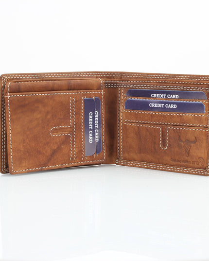 American Bison Oil Pull Up Top Flap Bifold 15729