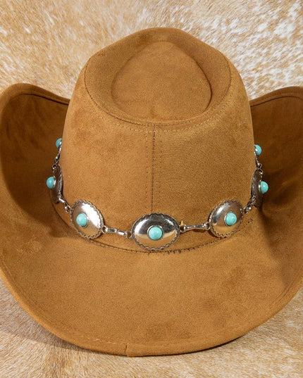 Turquoise Western Concho Chain Cowboy Hat