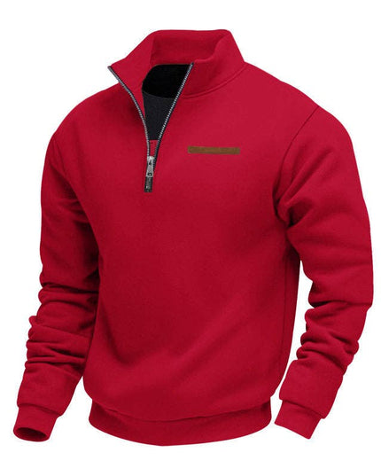 Half Zipper Loose Stand Collar Men Pullover Hoodie