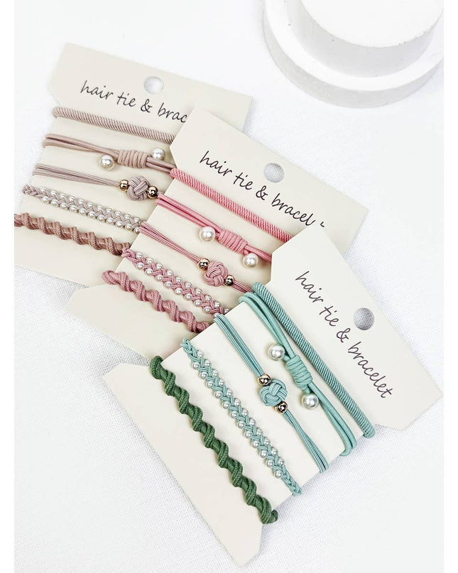 Boho Inspired Pearl Detail Hair Tie Bracelets