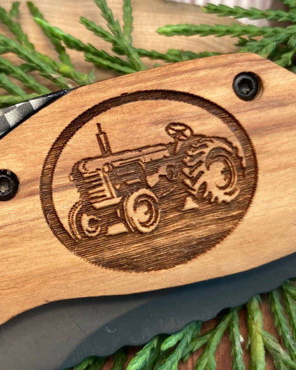 Farm Tractor in Circle Knife