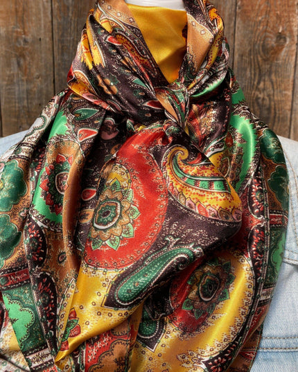 35X35"  Multi-Colored Paisley Wild Rag/Scarf WR908