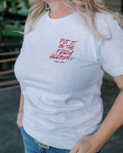 Put It On The Farm Account Graphic Tee in Ash Gray