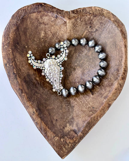 Western Style Pendant Navajo Pearl Stretch Bracelet