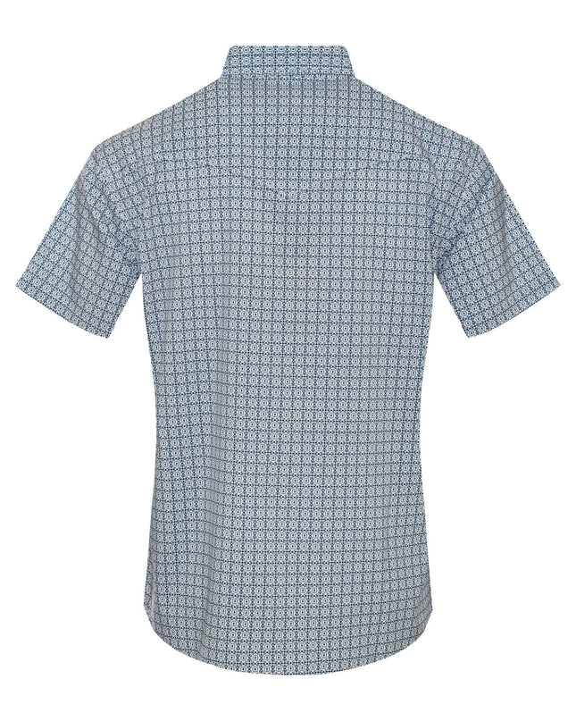 Men's Western Pearl Snap Aztec Print Shirt-MPS110S-1139