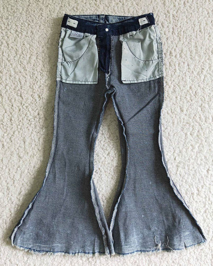 Baby girls navy fashion bell pants denim jeans
