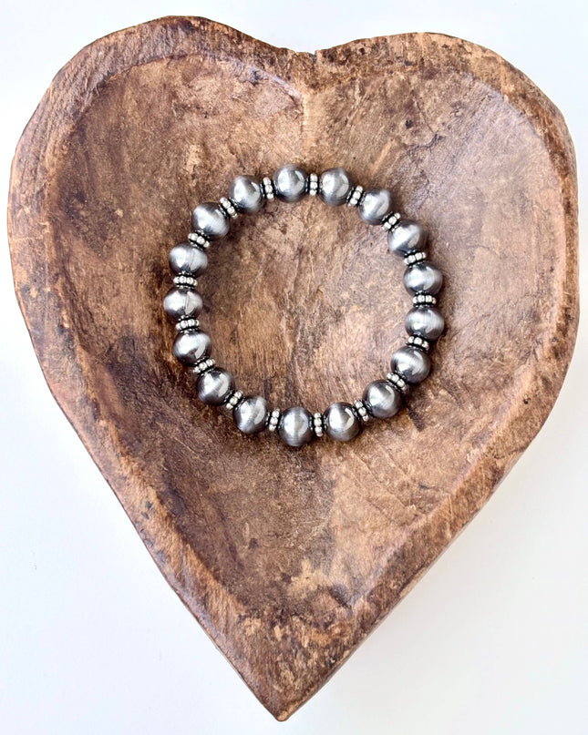 Western Style Navajo Pearl Beads Stretch Bracelet