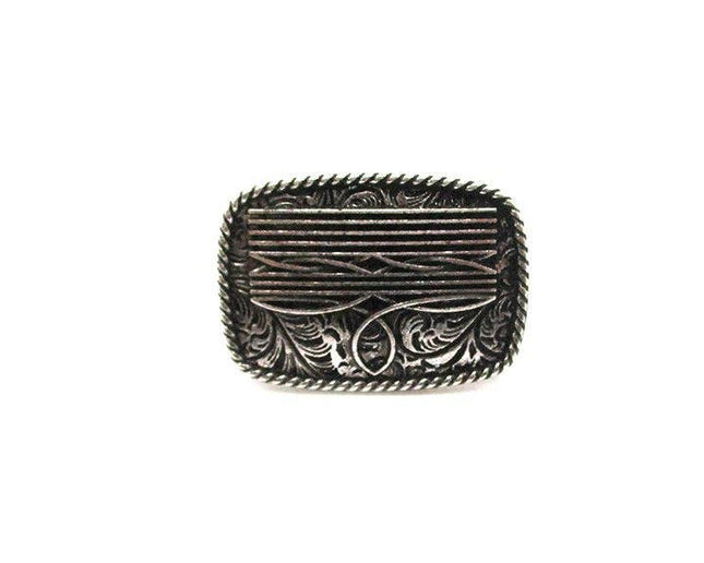 Western Boot Stitch Rectangle Cuff Ring