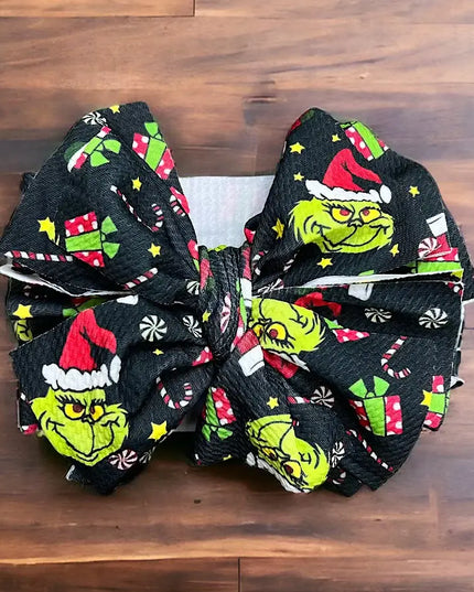 BIG TASSEL MR.GRINCHH PRINTED HEADBANDS. 3PCS/ $10.50