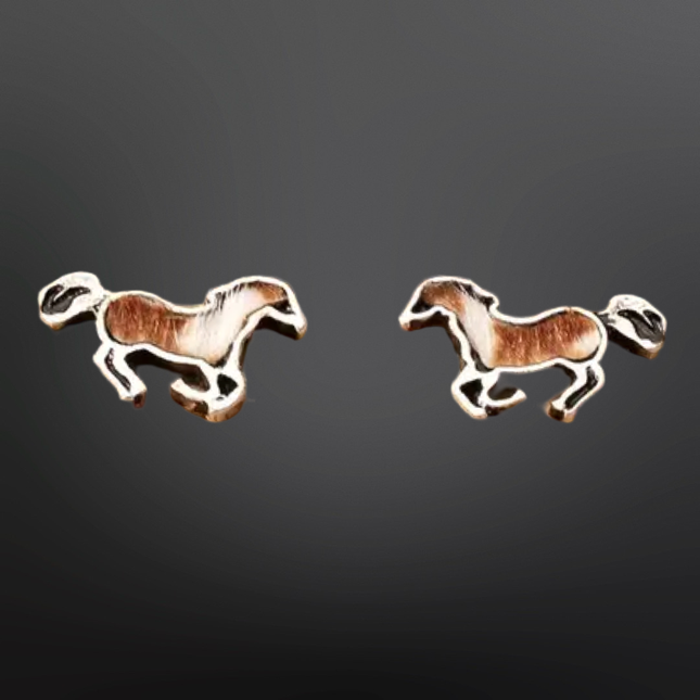 Paint Horse Hair On Stud Earrings