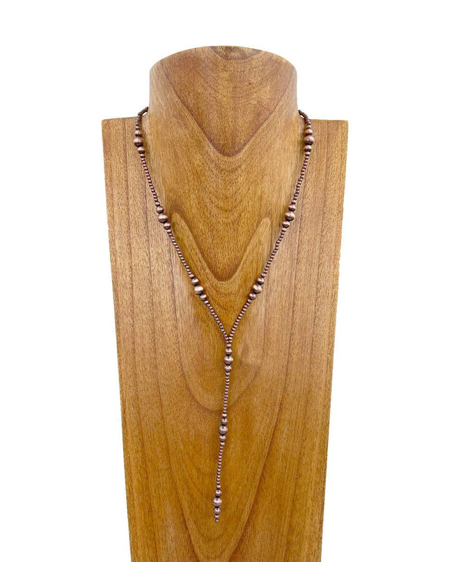 NKS231216-05                        20 inches silver Navajo pearl beads Necklace