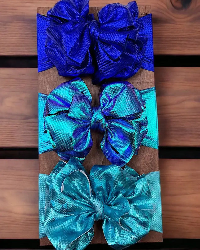 METALLIC BIG TASSEL PRINTED HEADBAND.  HB30M-2