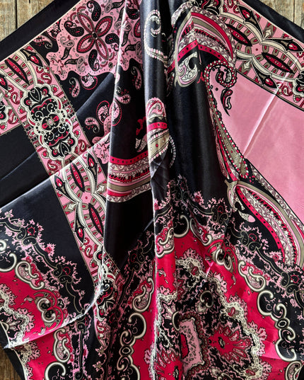 35X35" Pink and Black Wild Rag / Scarf WR1017