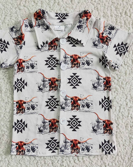 Baby Boys western cow button up shirts 5