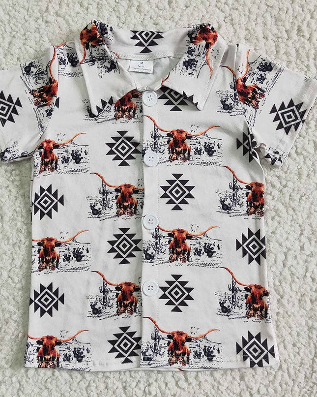 Baby Boys western cow button up shirts 5