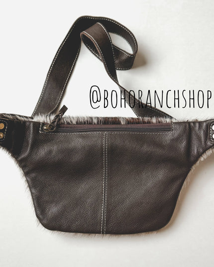 Western Hairon Cowhide Fanny Pack - bum bag sling bag