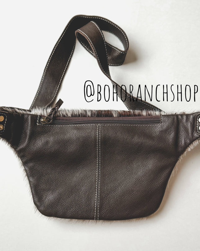 Western Hairon Cowhide Fanny Pack - bum bag sling bag