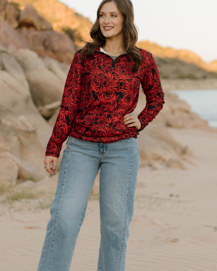 Tailgate Party Pullover Red & Black