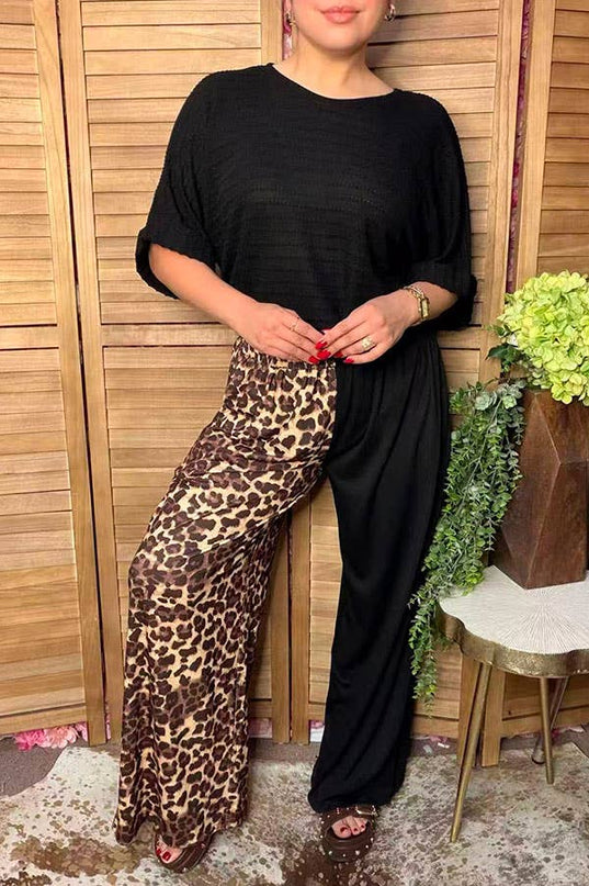Western leopard black women's boutique pant XCH17348