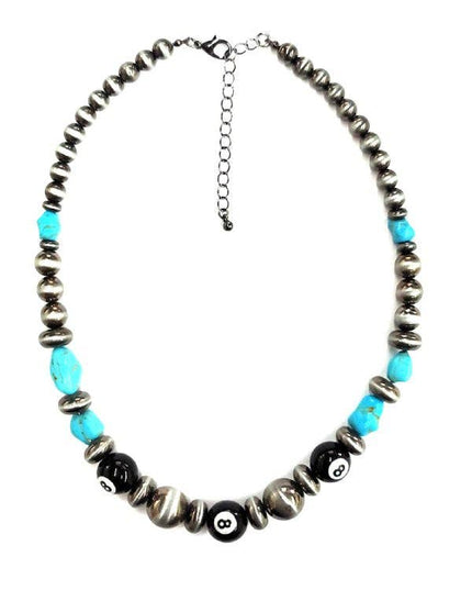 8Ball Navajo Pearl Turquoise Necklace