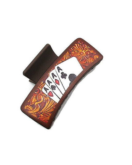 POKER CARD DESIGN HAIR CLAW