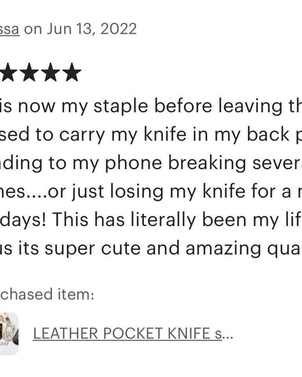 Leather Pocket Knife Sheath Genuine Leather Case Pocket