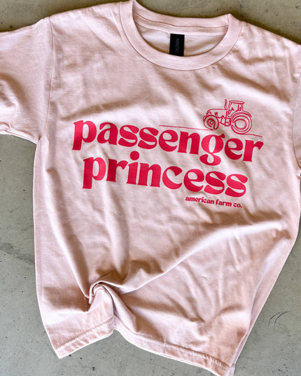 Western Graphic ‘Passenger Princess’ Peach Tee Toddler/Youth