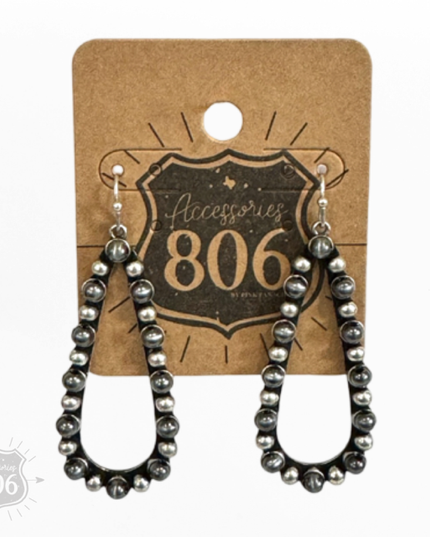 Stone and burnished silver earring